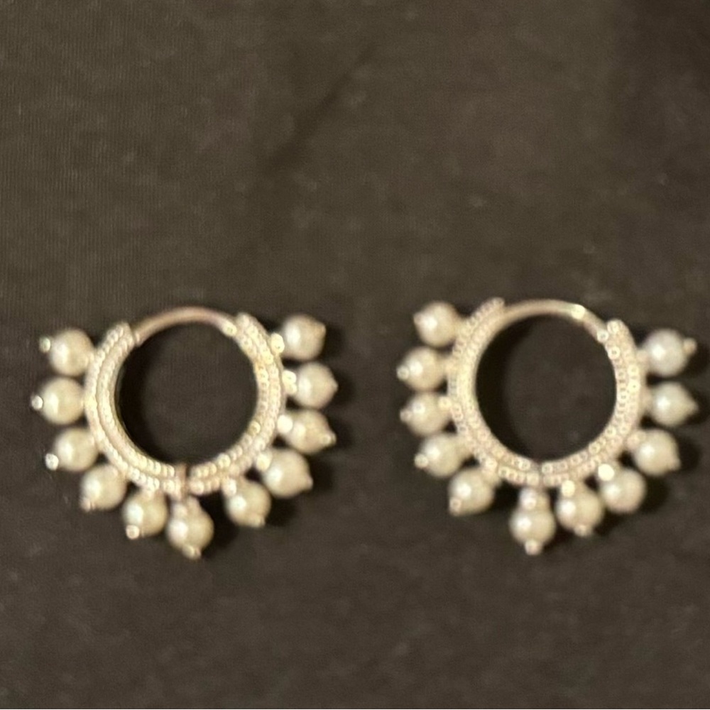 Maria Tash authentic Pearl Coronet Hoop Earrings includes 2 - Picture 2 of 3